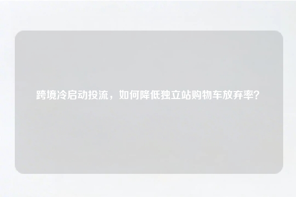 跨境冷启动投流,如何降低独立站购物车放弃率?