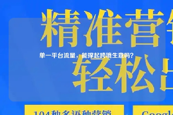 单一平台流量，能撑起跨境生意吗？
