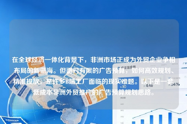 在全球经济一体化背景下,非洲市场正成为外贸企业争相布局的新蓝海。但面对有限的广告预算,如何高效规划、精准投放,是许多B端工厂面临的现实难题。以下是一套低成本非洲外贸推广的广告预算规划思路。