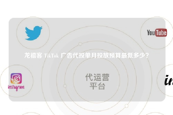 龙禧客 TikTok 广告代投单月投放预算最低多少?
