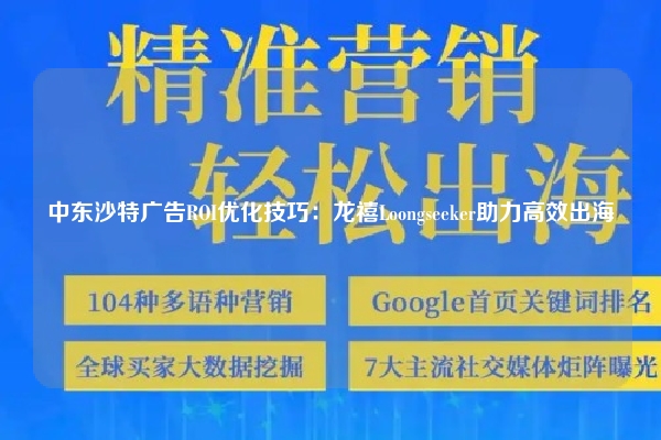 中东沙特广告ROI优化技巧：龙禧Loongseeker助力高效出海