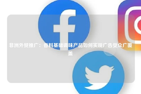 非洲外贸推广：香料基础调味产品如何实现广告受众广覆盖